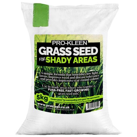ProKleen Grass Seed For Shady Areas Rye Fescue Durable Lawn Fast Germination 5Kg - 20Kg